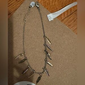 Delicate Feather Charm anklet  - Gold & Silver